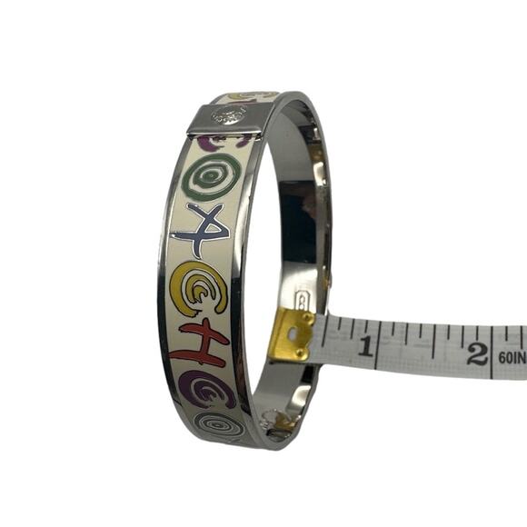 COACH Multi-color Shimmering Enamel Signature Bangle Bracelet - Picture 8 of 9